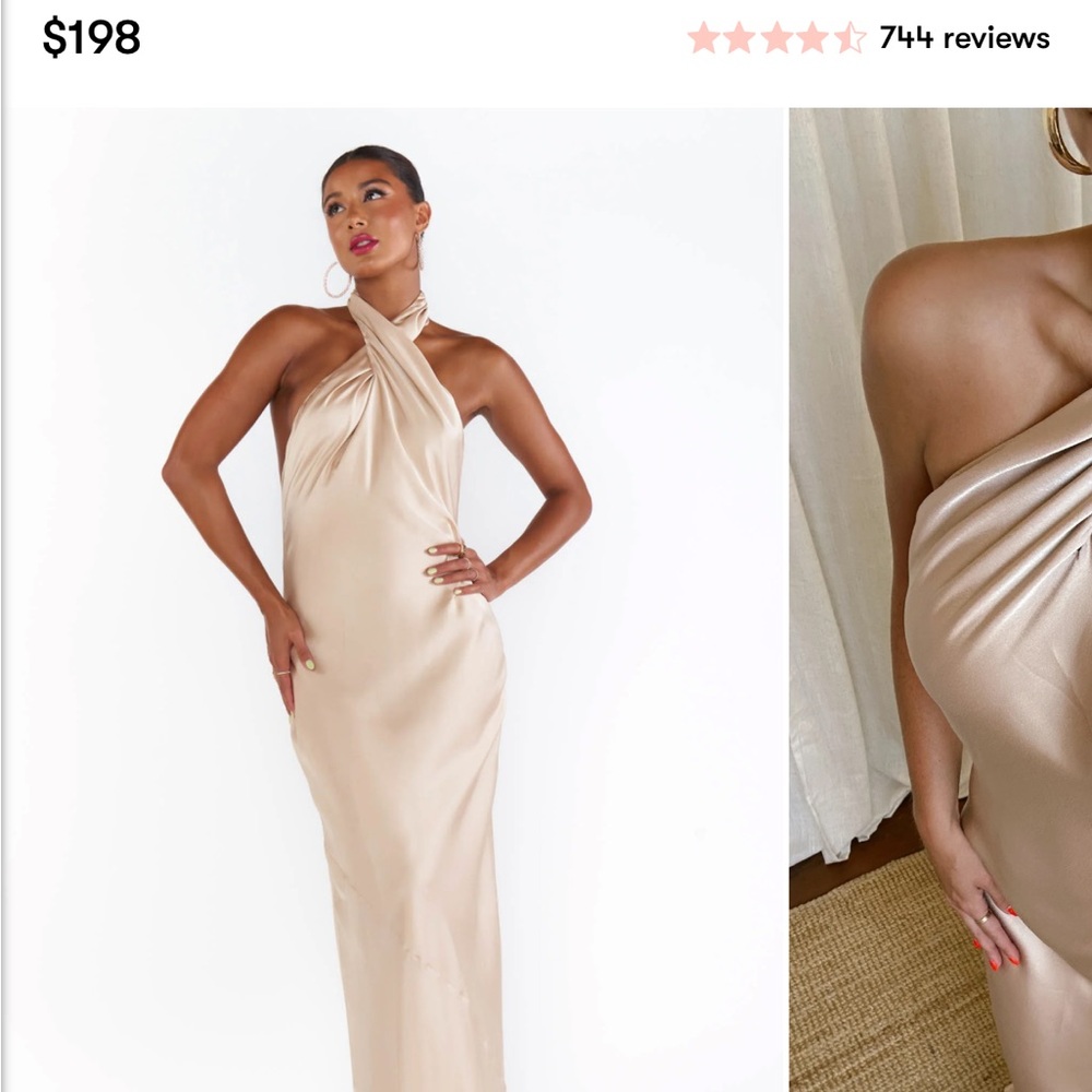 Show Me Your MuMu Strapless Satin Dress in Cream